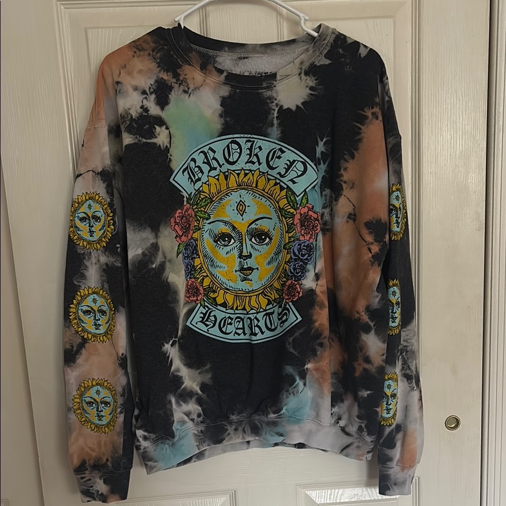 Tie-Dye Broken Hearts Sweatshirt